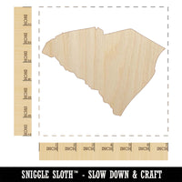 South Carolina State Silhouette Unfinished Wood Shape Piece Cutout for DIY Craft Projects