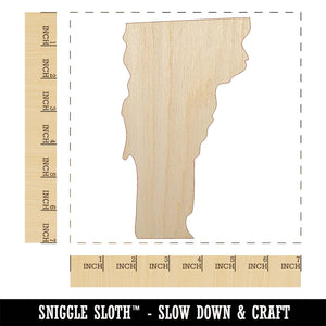 Vermont State Silhouette Unfinished Wood Shape Piece Cutout for DIY Craft Projects