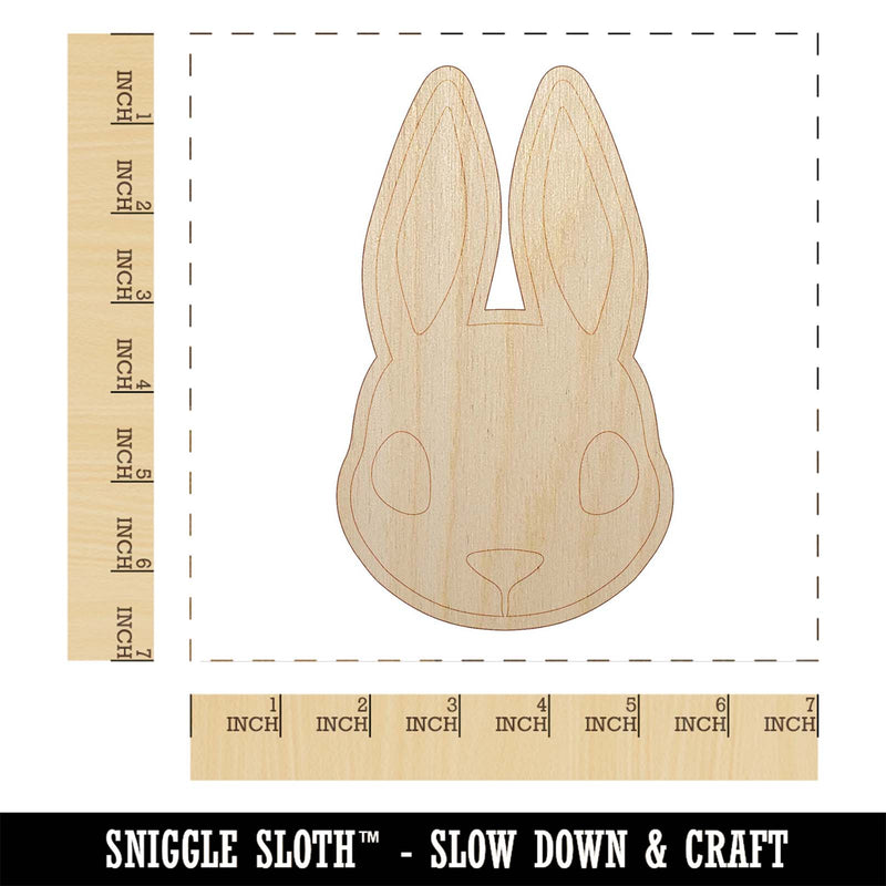 Cute Bunny Rabbit Head Unfinished Wood Shape Piece Cutout for DIY Craft Projects