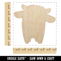 Cute Chibi Spotted Cow Unfinished Wood Shape Piece Cutout for DIY Craft Projects