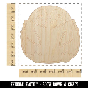 Cute Fluffy Baby Penguin Unfinished Wood Shape Piece Cutout for DIY Craft Projects