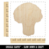 Cute Kawaii Broccoli Vegetable Unfinished Wood Shape Piece Cutout for DIY Craft Projects