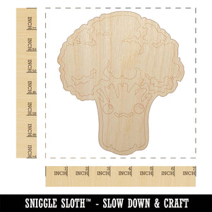 Cute Kawaii Broccoli Vegetable Unfinished Wood Shape Piece Cutout for DIY Craft Projects