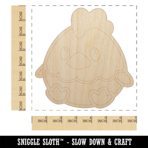 Cute Sitting Chicken Unfinished Wood Shape Piece Cutout for DIY Craft Projects