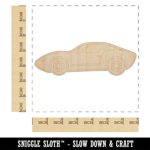 Fast Sports Car Vehicle Unfinished Wood Shape Piece Cutout for DIY Craft Projects