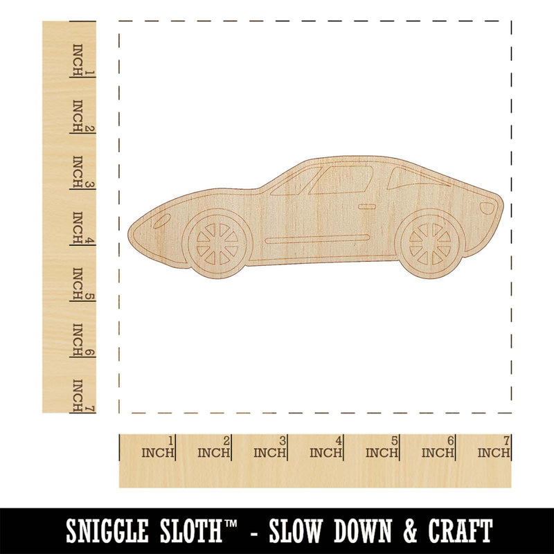 Fast Sports Car Vehicle Unfinished Wood Shape Piece Cutout for DIY Craft Projects