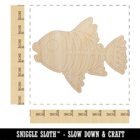 Fish Skeleton Bones Unfinished Wood Shape Piece Cutout for DIY Craft Projects