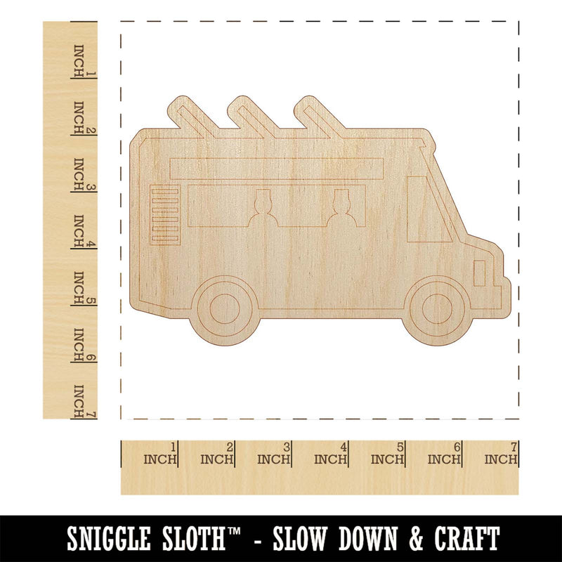 Food Truck Vehicle Unfinished Wood Shape Piece Cutout for DIY Craft Projects