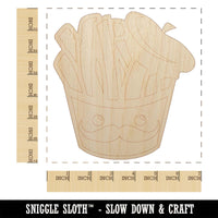 French Fries with Mustache and Beret Unfinished Wood Shape Piece Cutout for DIY Craft Projects