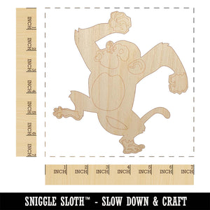 Fun Dancing Monkey Unfinished Wood Shape Piece Cutout for DIY Craft Projects