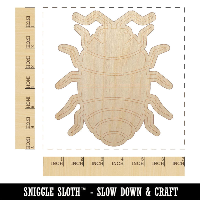 Isopod Pill Bug Woodlouse Unfinished Wood Shape Piece Cutout for DIY Craft Projects