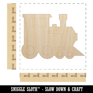 Locomotive Railway Train Engine Unfinished Wood Shape Piece Cutout for DIY Craft Projects