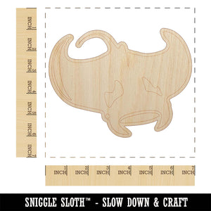 Manta Ray Unfinished Wood Shape Piece Cutout for DIY Craft Projects