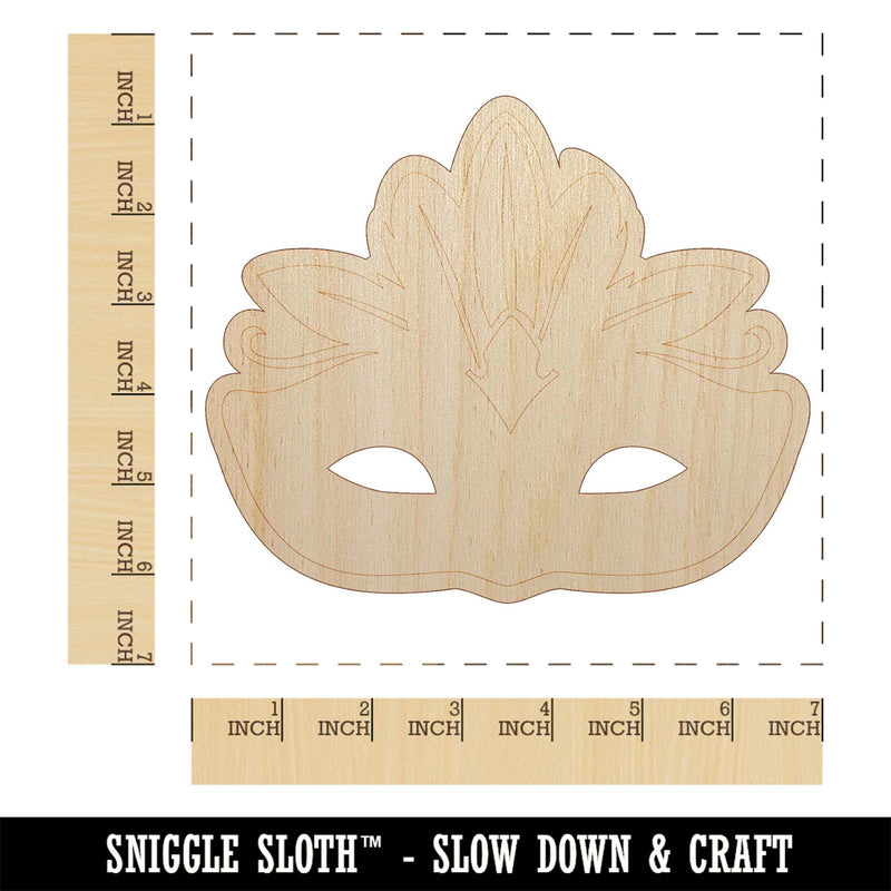 Mardi Gras Venetian Masquerade Mask Unfinished Wood Shape Piece Cutout for DIY Craft Projects