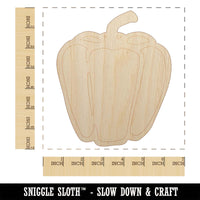 Sweet Bell Pepper Unfinished Wood Shape Piece Cutout for DIY Craft Projects
