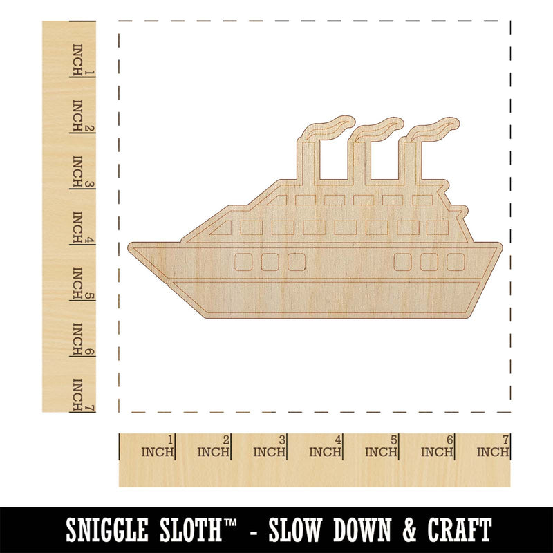 Vacation Cruise Ship Boat Unfinished Wood Shape Piece Cutout for DIY Craft Projects