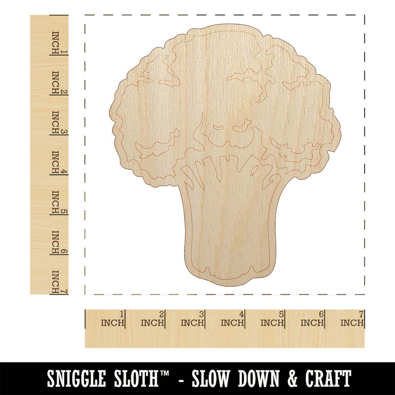 Vegetable Broccoli Unfinished Wood Shape Piece Cutout for DIY Craft Projects