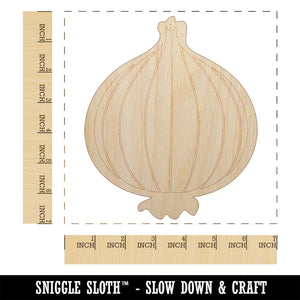 Vegetable Onion Plant Unfinished Wood Shape Piece Cutout for DIY Craft Projects