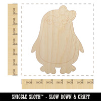 Cute Girl Penguin with Bow Unfinished Wood Shape Piece Cutout for DIY Craft Projects