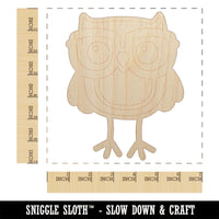 Owl Smart with Glasses Unfinished Wood Shape Piece Cutout for DIY Craft Projects
