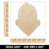 Sloth I Love You Unfinished Wood Shape Piece Cutout for DIY Craft Projects