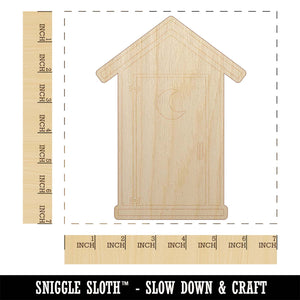 Classic Outhouse Toilet Unfinished Wood Shape Piece Cutout for DIY Craft Projects