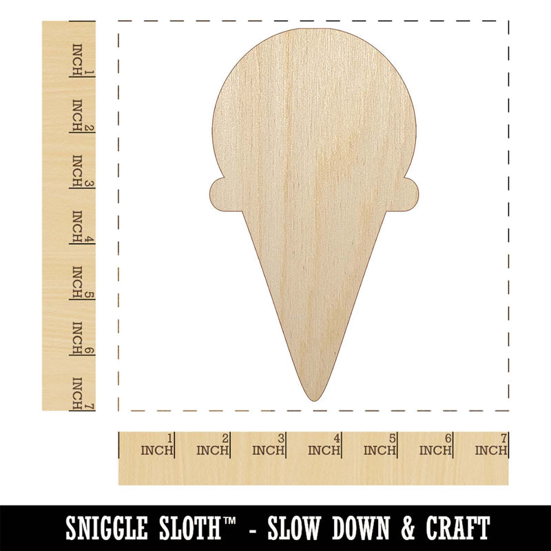 Ice Cream Cone Silhouette Unfinished Wood Shape Piece Cutout for DIY Craft Projects