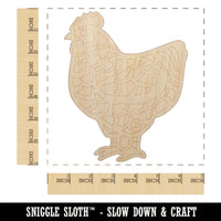 Barred Plymouth Rock Chicken Unfinished Wood Shape Piece Cutout for DIY Craft Projects