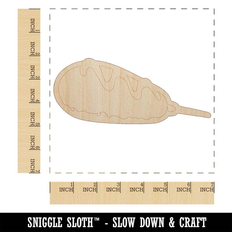 Corn Dog with Ketchup Unfinished Wood Shape Piece Cutout for DIY Craft Projects