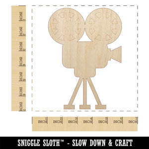 Film Movie Camera Unfinished Wood Shape Piece Cutout for DIY Craft Projects