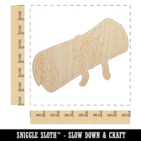 Sealed Magic Spell Scroll Unfinished Wood Shape Piece Cutout for DIY Craft Projects