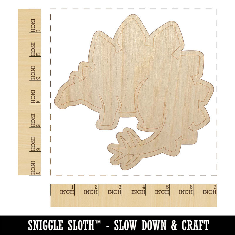 Stegosaurus the Spikey Dinosaur Unfinished Wood Shape Piece Cutout for DIY Craft Projects