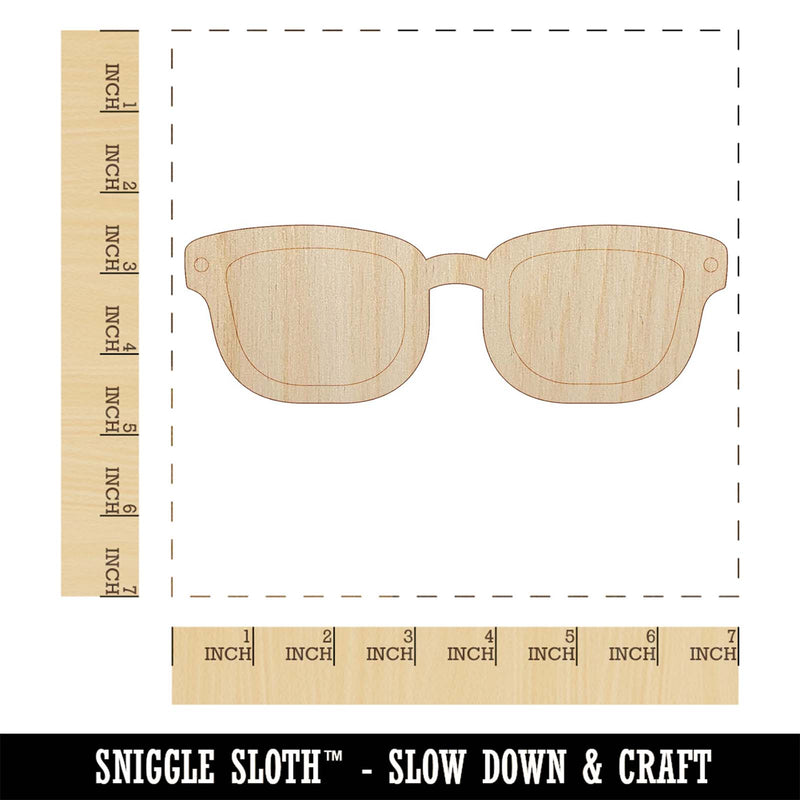 Thick Framed Glasses Geek Hipster Unfinished Wood Shape Piece Cutout for DIY Craft Projects