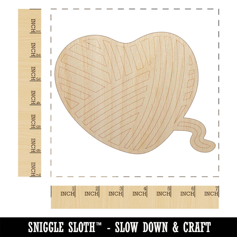 Yarn Heart Unfinished Wood Shape Piece Cutout for DIY Craft Projects