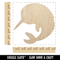 Cheery Spotted Narwhal Unfinished Wood Shape Piece Cutout for DIY Craft Projects