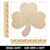 Three Leaf Clover Shamrock Unfinished Wood Shape Piece Cutout for DIY Craft Projects