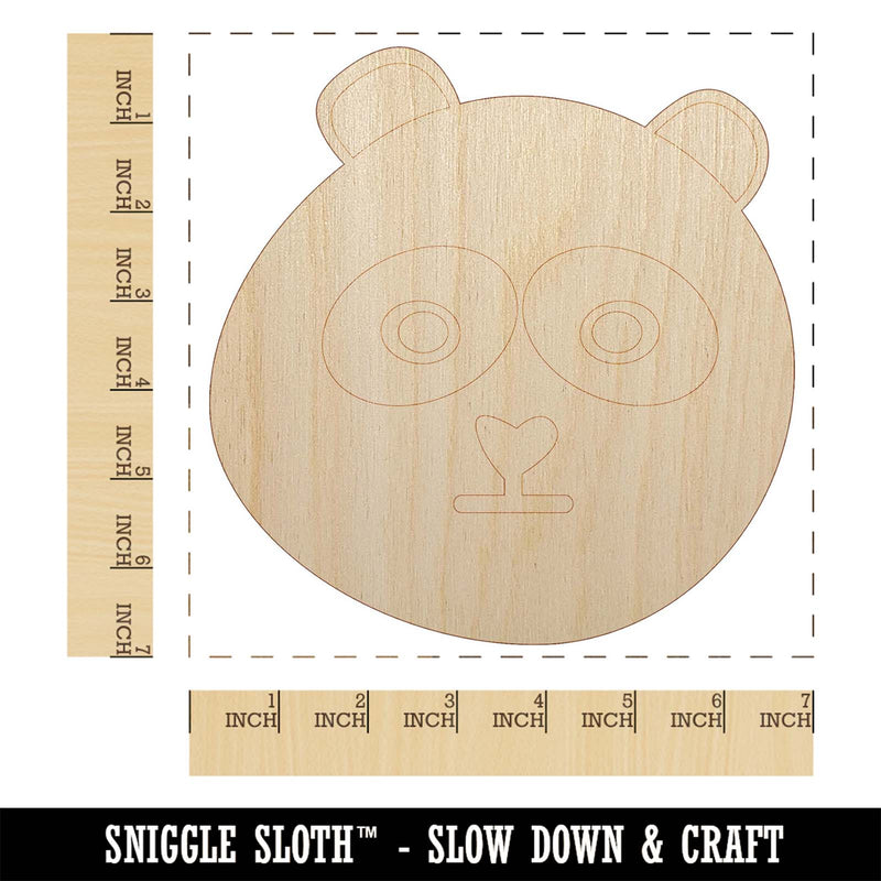 Meh Panda Face Unamused Unfinished Wood Shape Piece Cutout for DIY Craft Projects