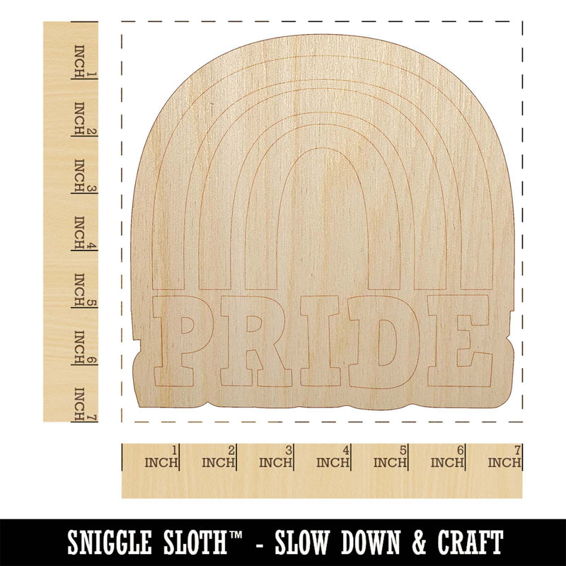 Pride Fun Rainbow LGBTQ Unfinished Wood Shape Piece Cutout for DIY Craft Projects