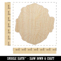 Fiesta Party Text Unfinished Wood Shape Piece Cutout for DIY Craft Projects