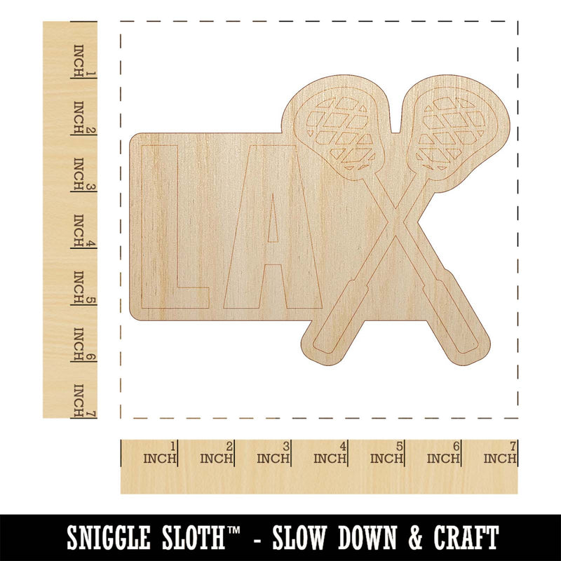 LAX Lacrosse Crossed Sticks Unfinished Wood Shape Piece Cutout for DIY Craft Projects