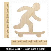 Skateboarding Man on Skateboard Unfinished Wood Shape Piece Cutout for DIY Craft Projects