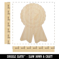 Award Prize Ribbon Unfinished Wood Shape Piece Cutout for DIY Craft Projects