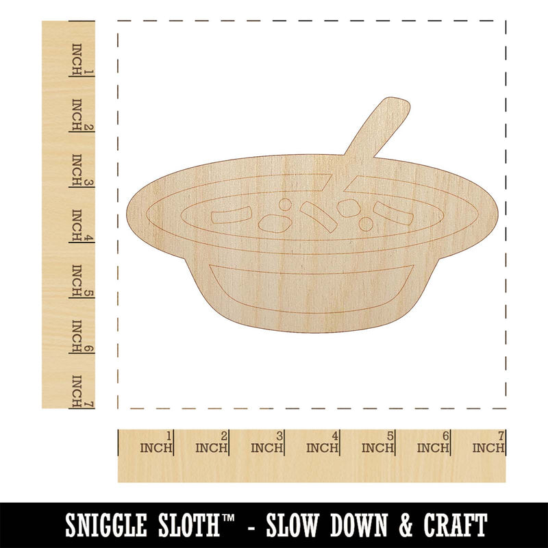 Bowl of Soup Unfinished Wood Shape Piece Cutout for DIY Craft Projects