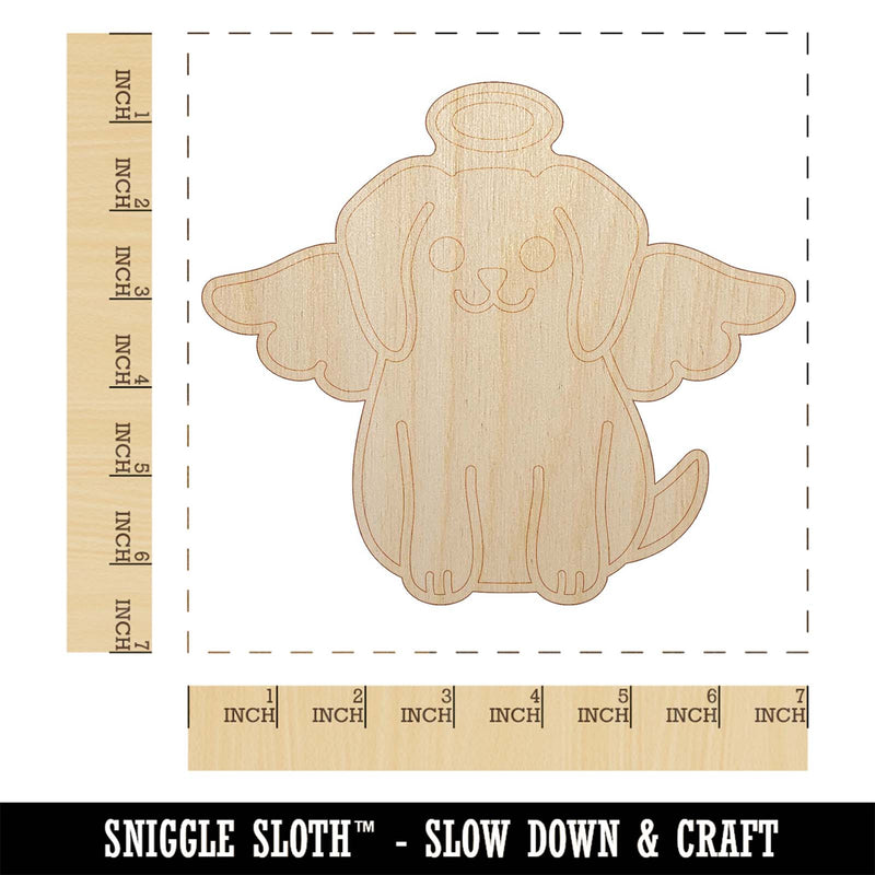 Dog Angel Unfinished Wood Shape Piece Cutout for DIY Craft Projects