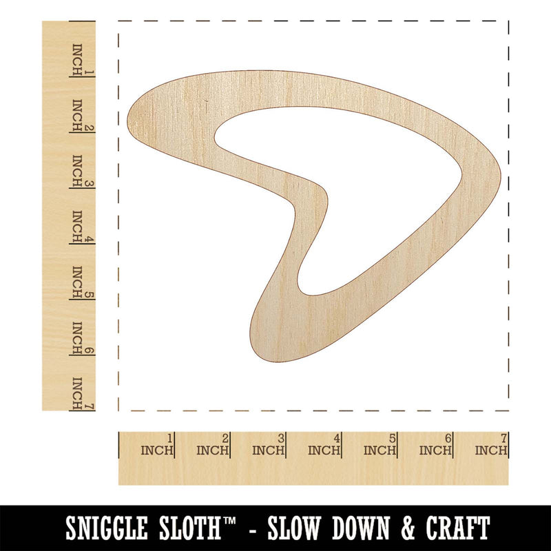 Retro Boomerang Unfinished Wood Shape Piece Cutout for DIY Craft Projects