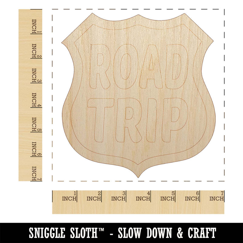 Road Trip Route Sign Travel Unfinished Wood Shape Piece Cutout for DIY Craft Projects