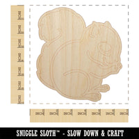 Baby Squirrel Woodland Animal Unfinished Wood Shape Piece Cutout for DIY Craft Projects