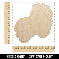 Bear Tracks Animal Paw Prints Unfinished Wood Shape Piece Cutout for DIY Craft Projects