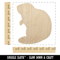 Beaver Sitting Unfinished Wood Shape Piece Cutout for DIY Craft Projects