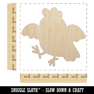 Cartoon Chicken Hen Trying to Fly Unfinished Wood Shape Piece Cutout for DIY Craft Projects